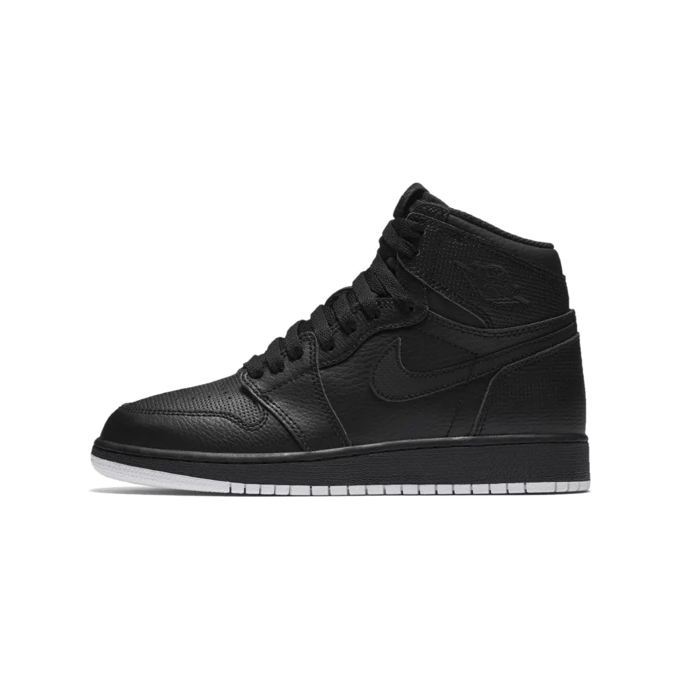 Jordan 1 Retro High Black Perforated (GS) Black/White-Black (575441-002)