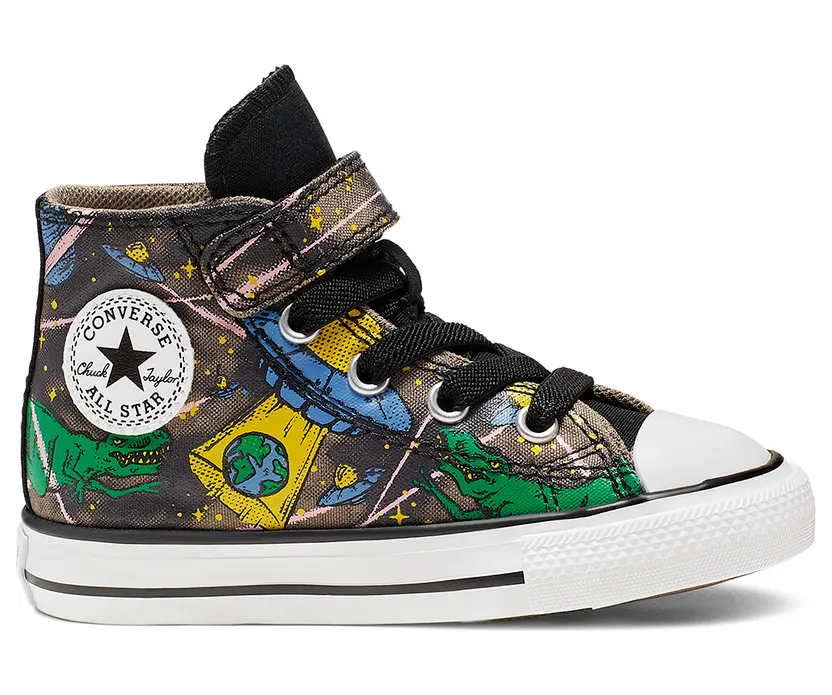 Converse Chuck Taylor All Star Interstellar Dinos Hook and Loop High Top Mason Taupe/bold Kiwi/black (765393C)