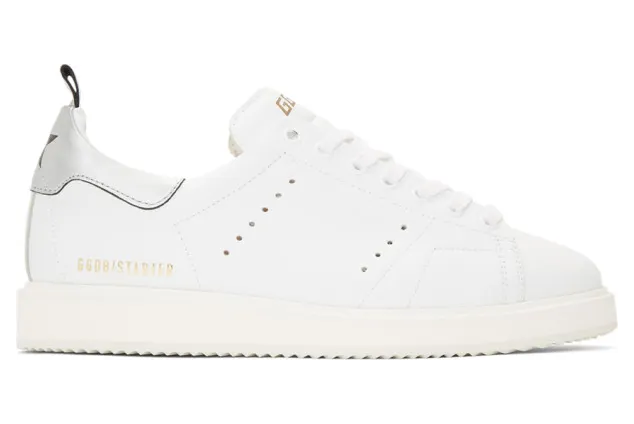 Golden Goose White and Silver Starter Sneakers (G35MS631.Q8)