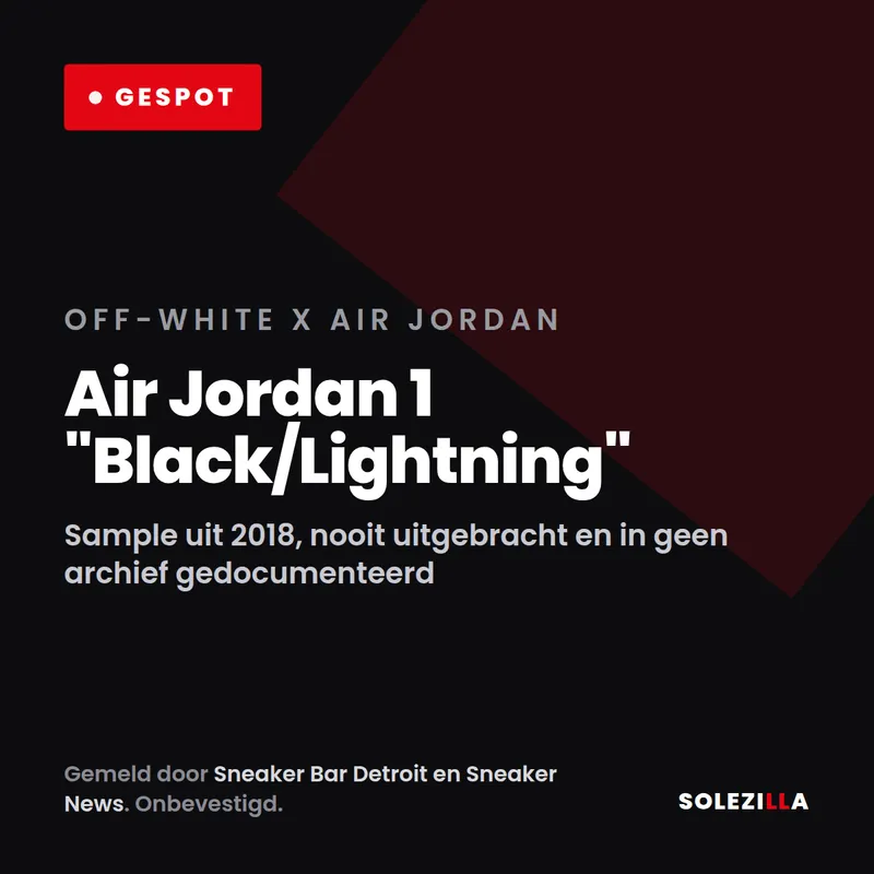 Drie paar, of misschien één — dit Off-White Air Jordan 1-sample staat in geen enkel archief