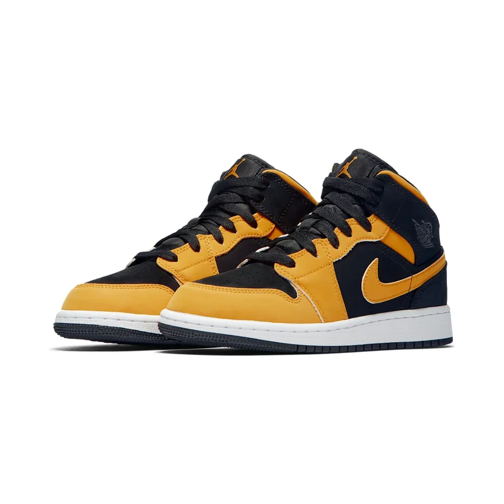 Jordan 1 Mid Reverse New Love (GS) Black/University Gold-White (554725-071)
