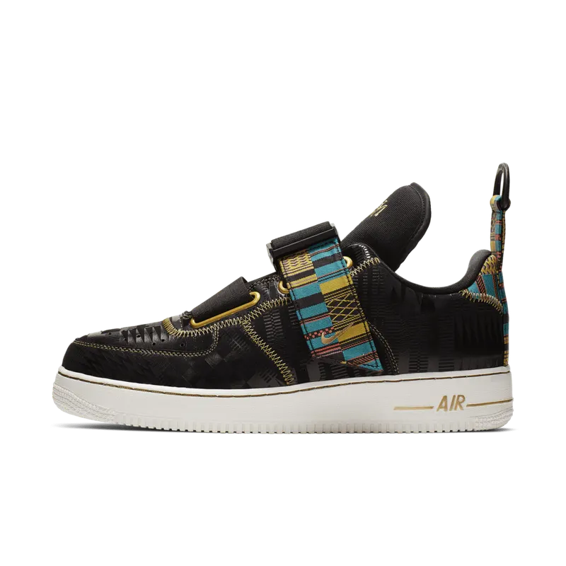 Nike Air Force 1 Utility BHM (2019) Black/Metallic Gold-White (BV7783-001)