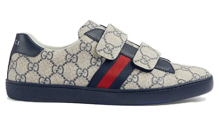 Gucci Ace Strap Sneaker Blue Grey (Teen) (Blue/Grey)