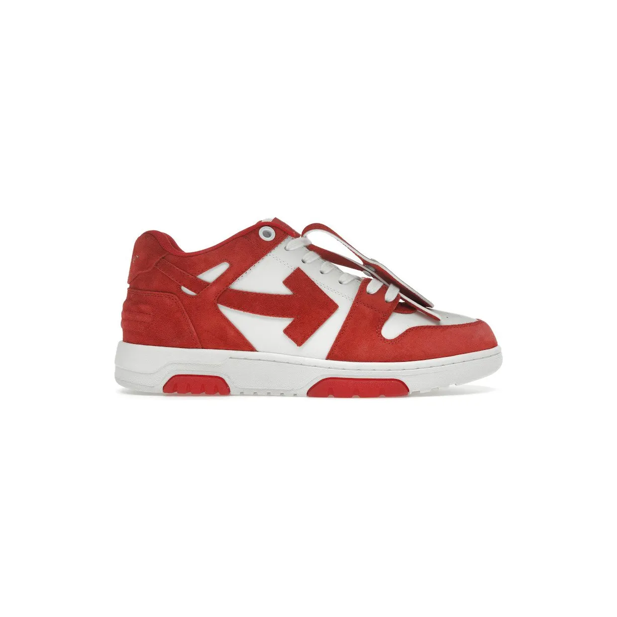 OFF-WHITE Out Of Office “OOO” Low Tops Brick Red White Suede (OMIA189S25LEA0072701)