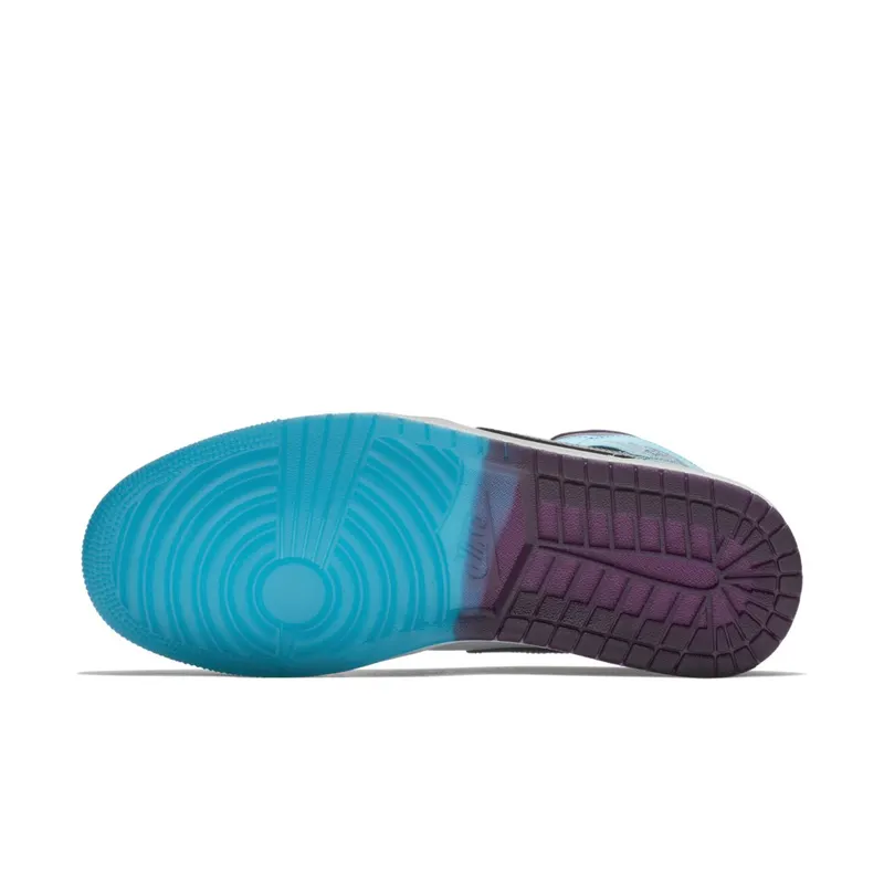 Jordan 1 Mid Hornets Blue Lagoon/Grand Purple-White (554724-415)
