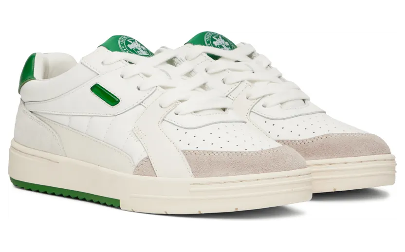Palm Angels White & Green University Sneakers (PMIA078F22LEA0010155) (4)