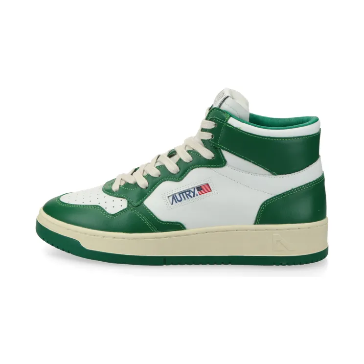 Autry Medalist Mid (White / Green) – (AUMMWB03)