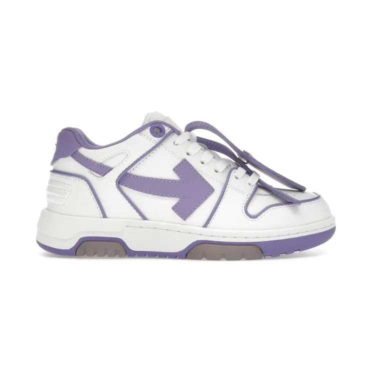 OFF-WHITE Out Of Office OOO Low Tops Outlined White Lilac Purple (OWIA259S23LEA0070137)