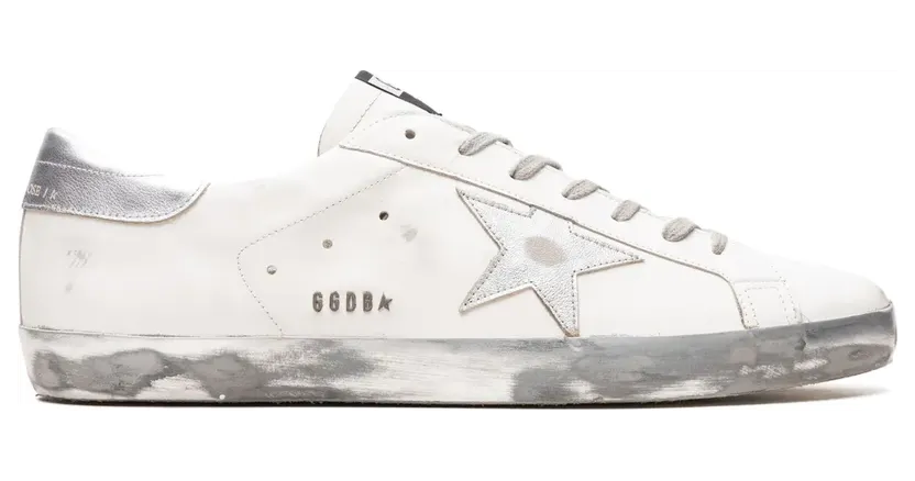 Golden Goose Super-Star mit laminiertem Stern und Lasche “White” (GMF00101F000314)