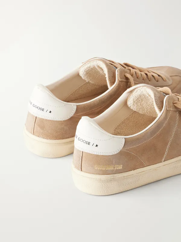 Golden Goose Soul Star Leather-Trimmed Suede Sneakers Tan (GMF00464.F008347) (5)