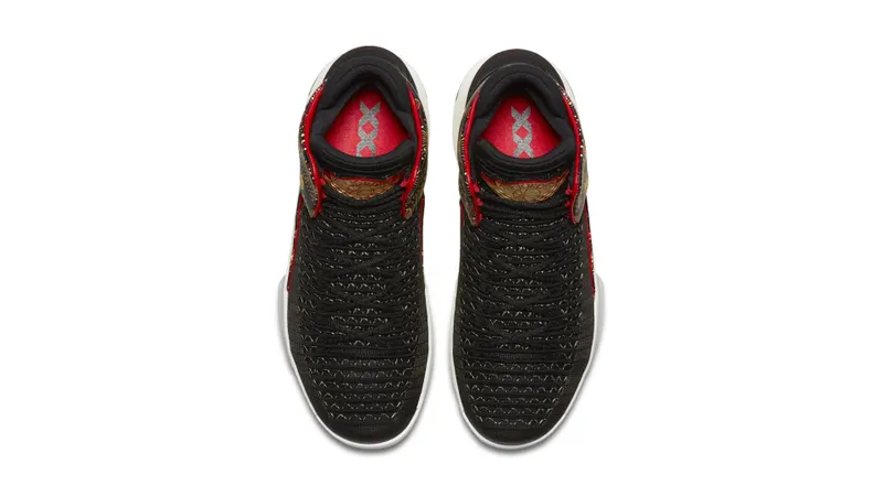 Jordan  XXXII Chinese New Year 2018 (China Release) Black/University Red-White-Metallic Gold (AJ6333-042)