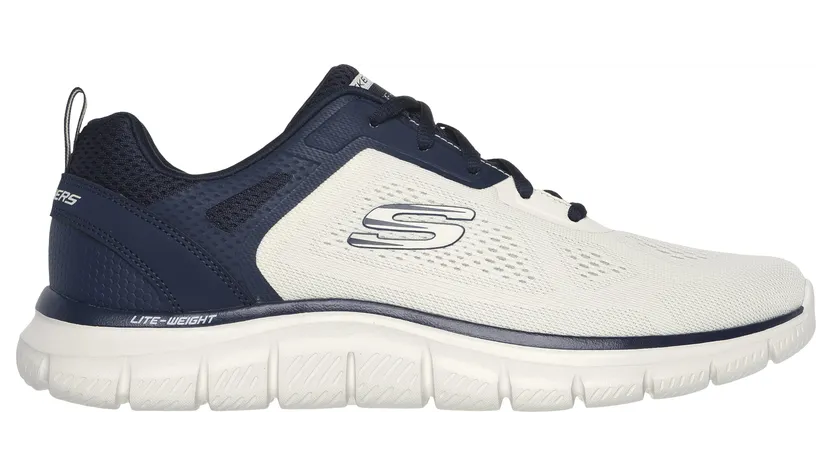 Skechers Track – Broader – Gebroken Wit / Marine – “Wit” (232698 OWNV)