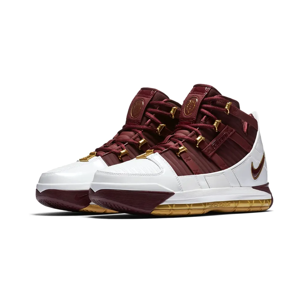 Nike LeBron 3 Christ The King (2018) White/Deep Maroon-Metallic Gold (BQ2444-100)