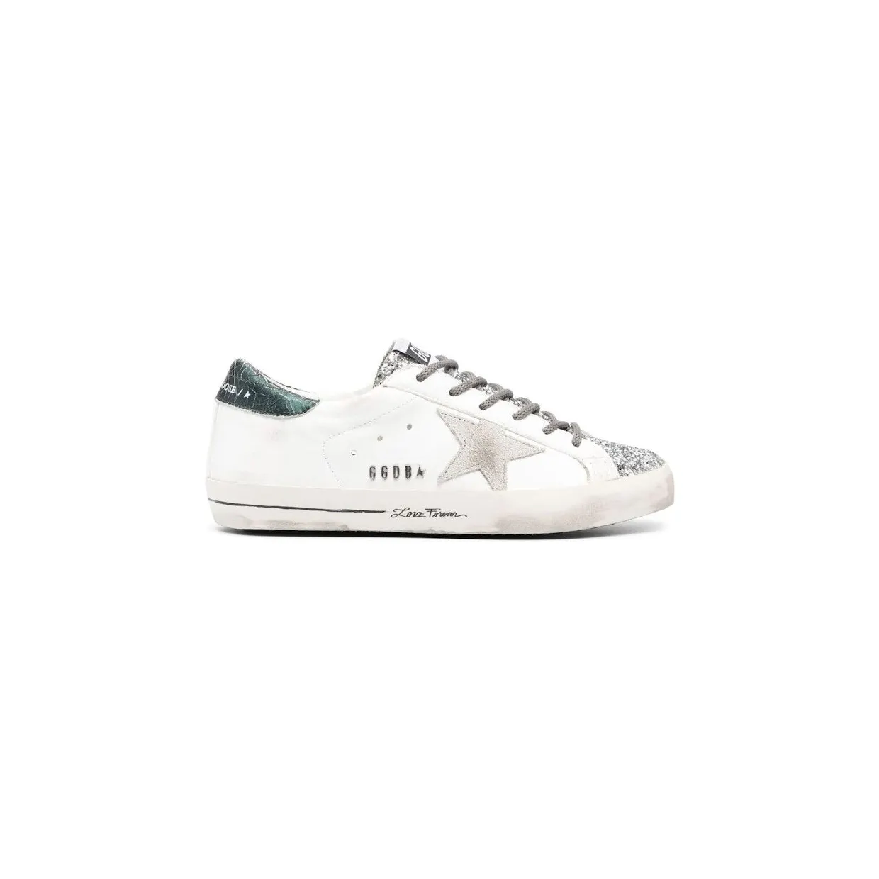 Golden Goose Super-Star Love Forever White Silver Green (GWF00101-F004787-82383)