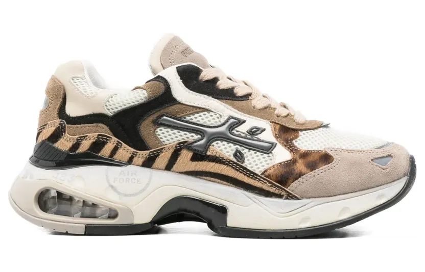 Premiata Sharky-D sneakers met tijgerprint – Beige (SHARKYD425)