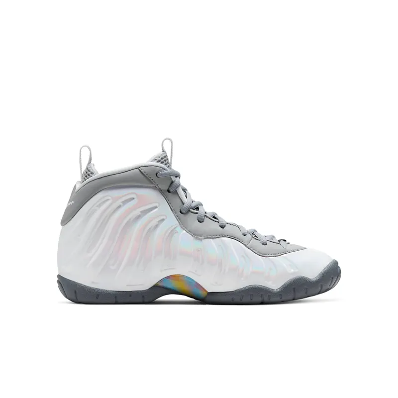 Nike Air Foamposite One Light Smoke Grey (GS) Light Smoke Grey/White-Blue Fury (CU1054-001)