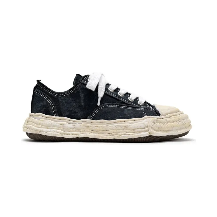 Maison Mihara Yasuhiro Peterson 23 OG Sole Vintage Effect Embroidered Canvas Low Black White (A15FW722-BLK)