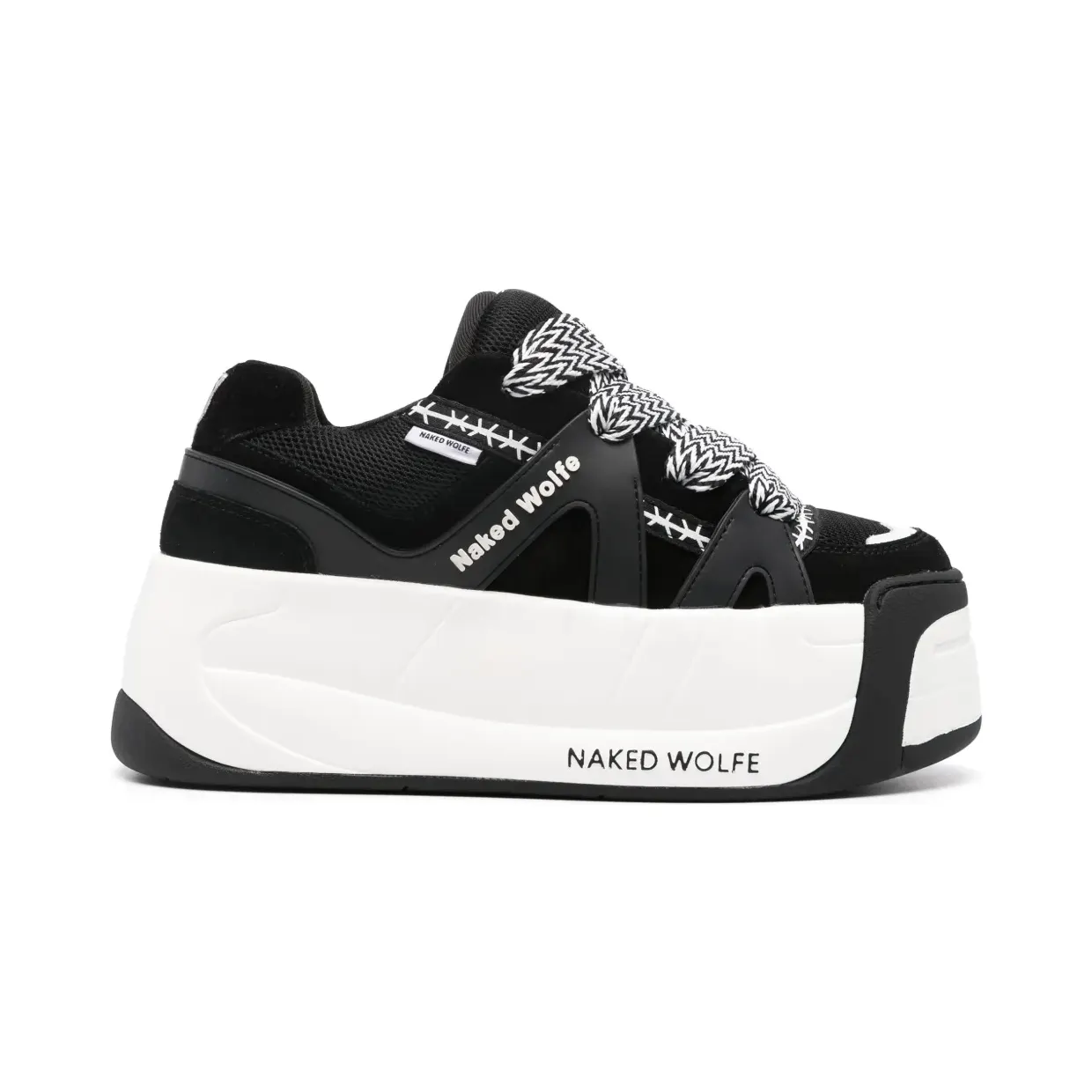 Naked Wolfe Slider leren met plateauzool “Black” (6403999810)