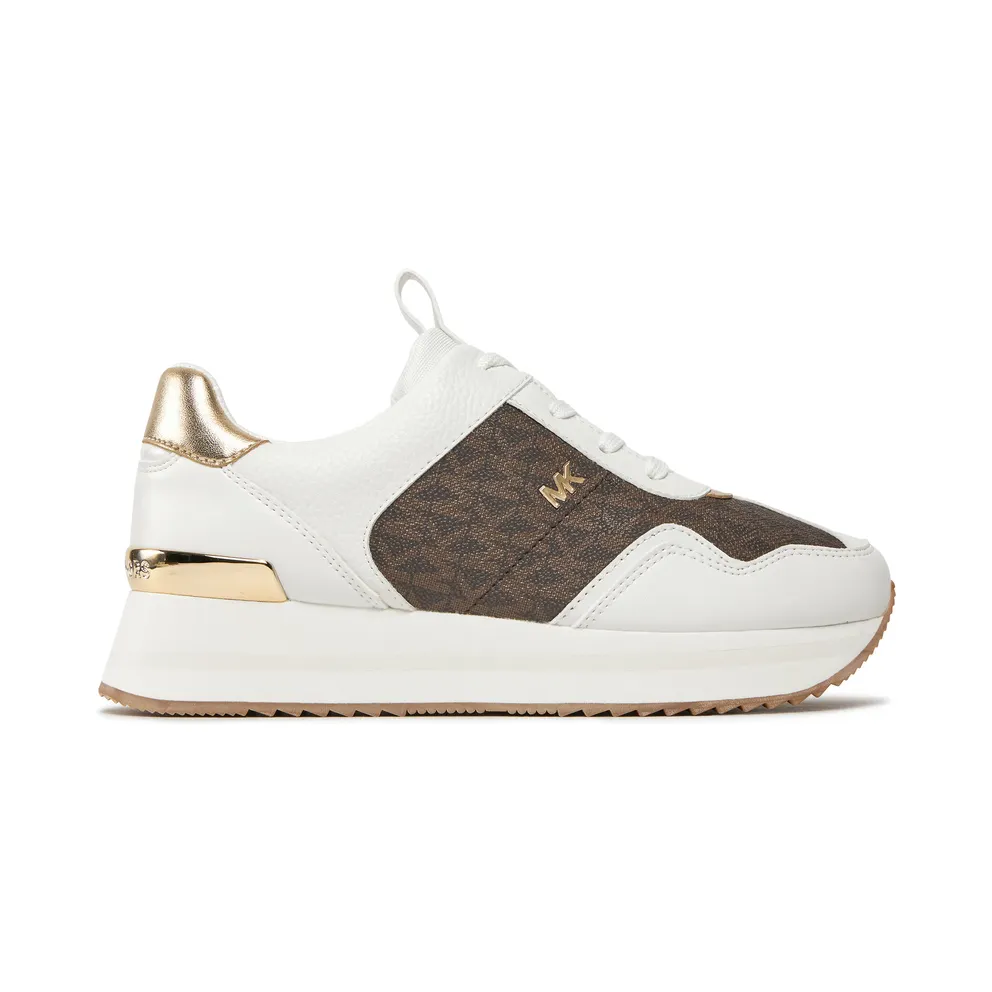Michael Kors – Raina Signature Logo Platform Trainer – Women – Shoes – White (43R4RNFSAB200BROWN)