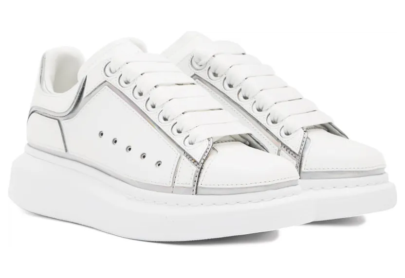 Alexander McQueen Off-White & Silver Oversized Sneakers (708750WIBNV) (4)