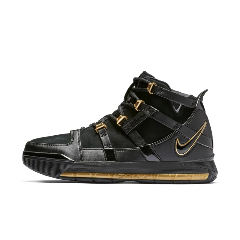Nike LeBron 3 Black Gold (2018) Black/Black-Metallic Gold (AO2434-001)