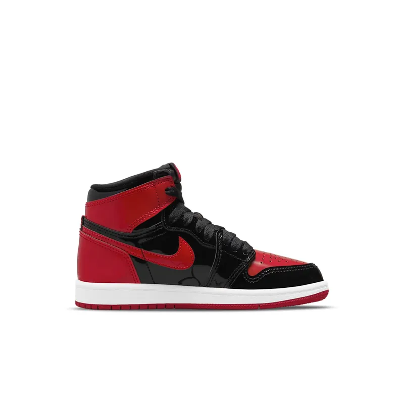 Air Jordan 1 Retro High OG Patent Bred (PS) – “Black / White-varsity Red” (AQ2664-063)