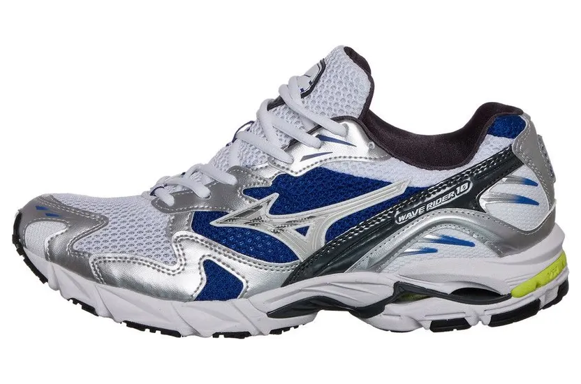 Mizuno Wave Rider 10 White / Silver / Surf The Web (D1GA210406)