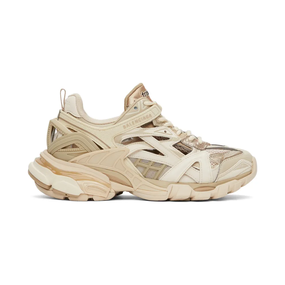Balenciaga Tan and Off-White Track.2 Sneakers (568615-W2GN3)