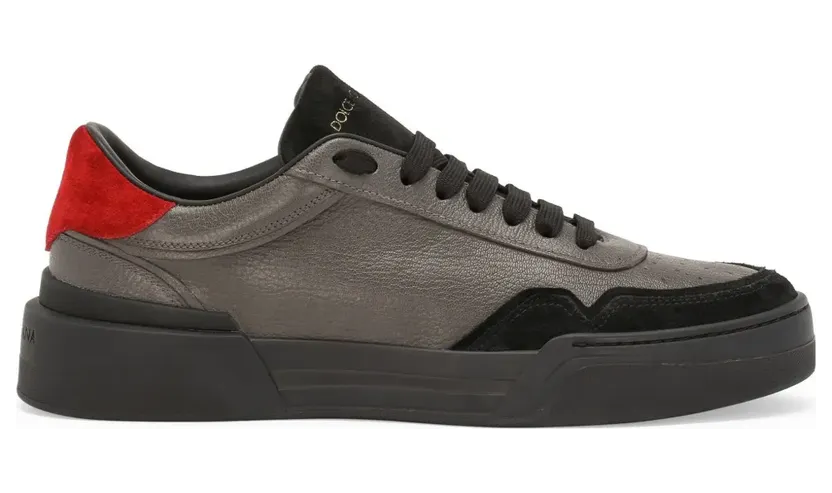 Dolce & Gabbana New Roma leren sneakers met vlakken – Grijs (CS2275AW290)