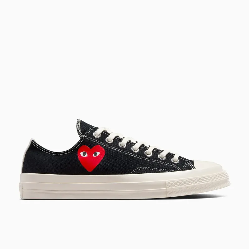 Converse PLAY Comme des Garçons Single Heart Chuck 70 Black/Egret/Red (A08804C)