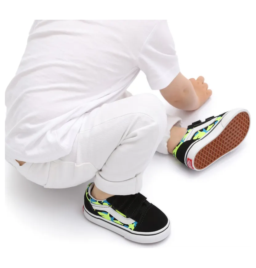 VANS Glow Sharks Old Skool Velcro Peuterschoenen Zwart (VN000D3Y7T7)