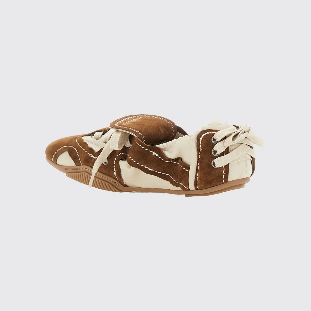 Acne Studios Low-Top Sneakers in Smooth and Suede Calf Leather White (AD0941DZ2) (2)