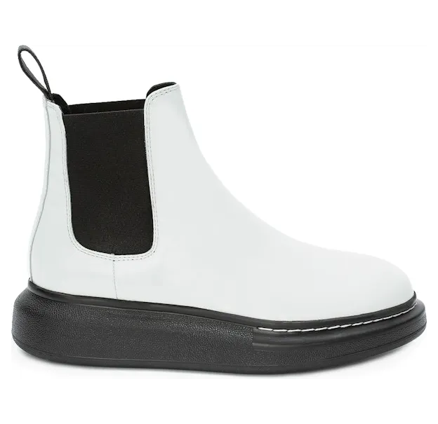 Alexander McQueen Hybrid Chelsea Boot Black White (W) (586398WHX529061)