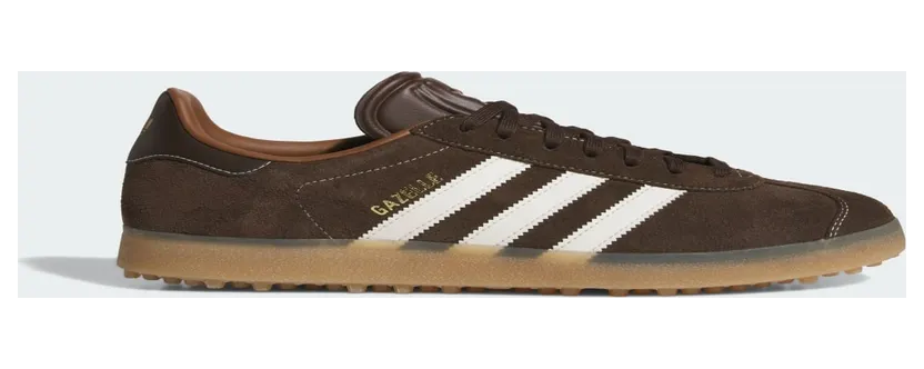 adidas Gazelle Spikeless Golf Dark Brown Chalk White (JQ7747)