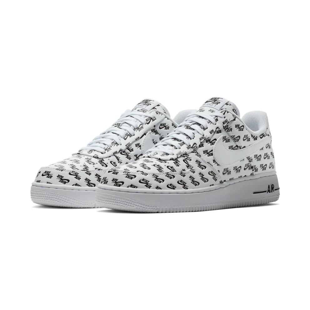 Nike Air Force 1 Low All Over Logo White White/White-Black (AH8462-100)