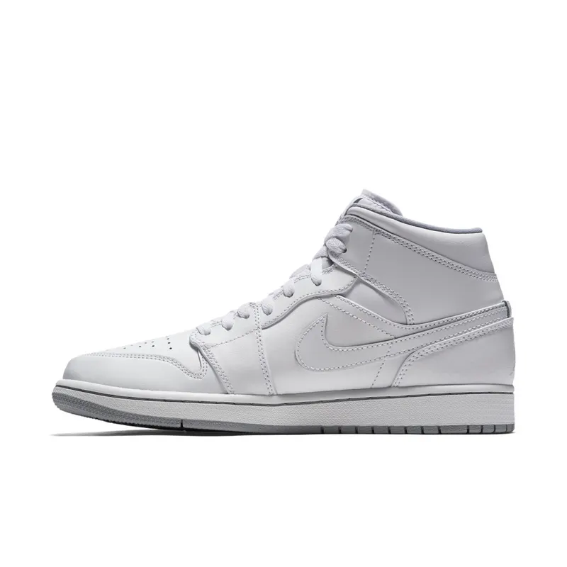 Jordan 1 Mid White Wolf Grey (2016) White/White-Wolf Grey (554724-112)