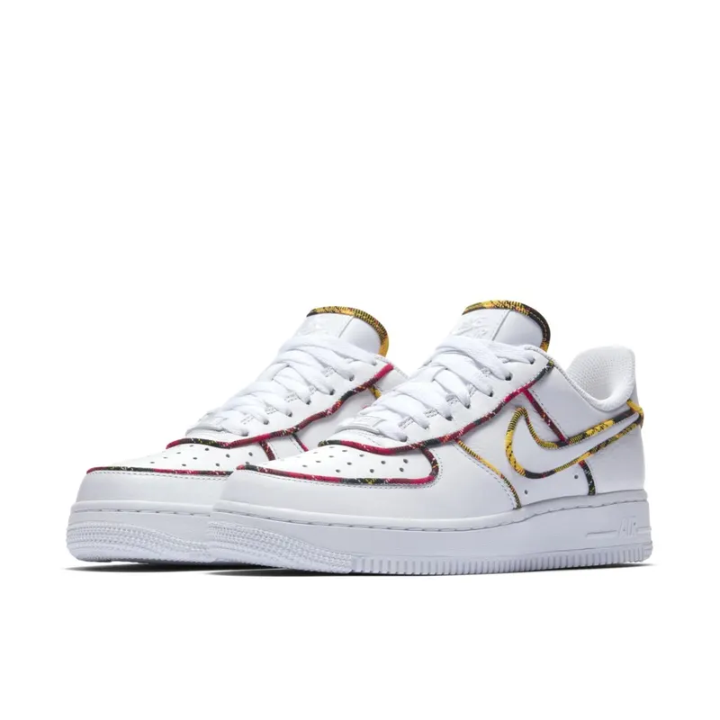 Nike Air Force 1 Low Tartan White (W) White/University Red-Amarillo (AV8218-100)