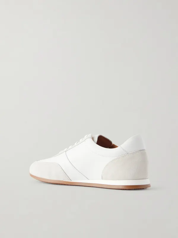 Mr P. Suede-Trimmed Leather Ms100001 / White Ma100001 (MPF261037)