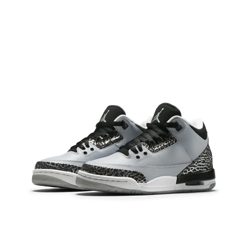 Jordan 3 Retro Wolf Grey (GS) Wolf Grey/Metallic Silver-Black (398614-004)