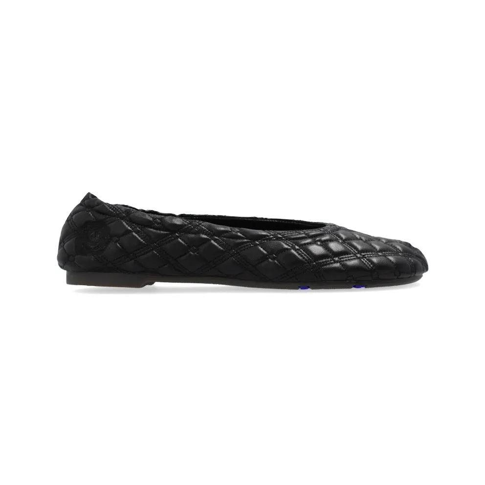 Burberry Sadler Leather Ballet Flats Black (8080383)
