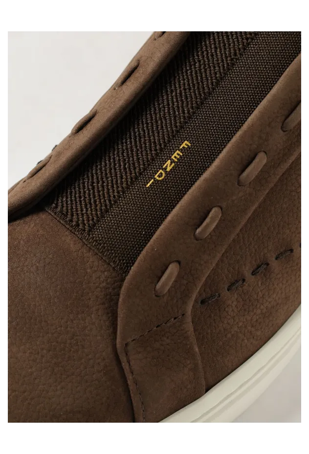 Fendi City Hammered Leather and Nubuck Slip-On Sneakers with Printed Logo Brown (7E1937AY1XF1WPI) (3)