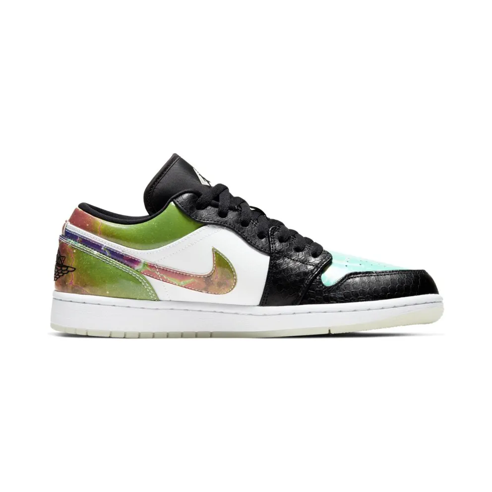 Jordan 1 Low Galaxy Black/Multi Color White (CW7309-090)