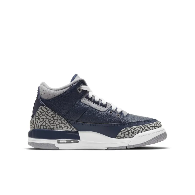 Air Jordan 3 Retro Georgetown (GS) (2021) – “Midnight Navy / Cement Grey White” (398614-401)