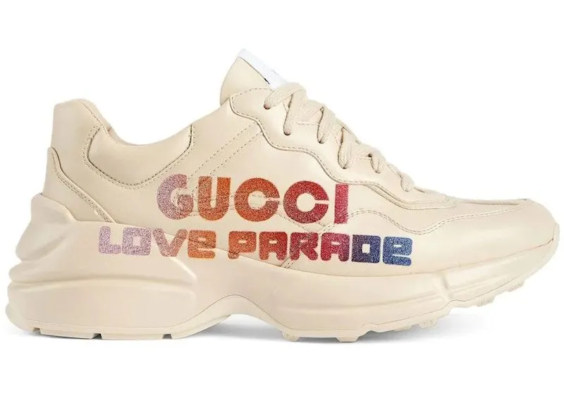 Gucci Rhyton Glitter-Logo Chunky Sneaker Love Parade Off-White (703809DRW009522)