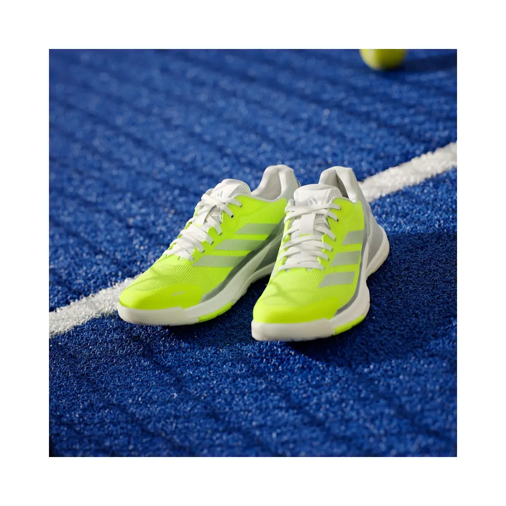Adidas Crazyquick Lightstrike Padel Shoes Lucid Lemon / Silver Metallic / Wonder Silver (JR9326)