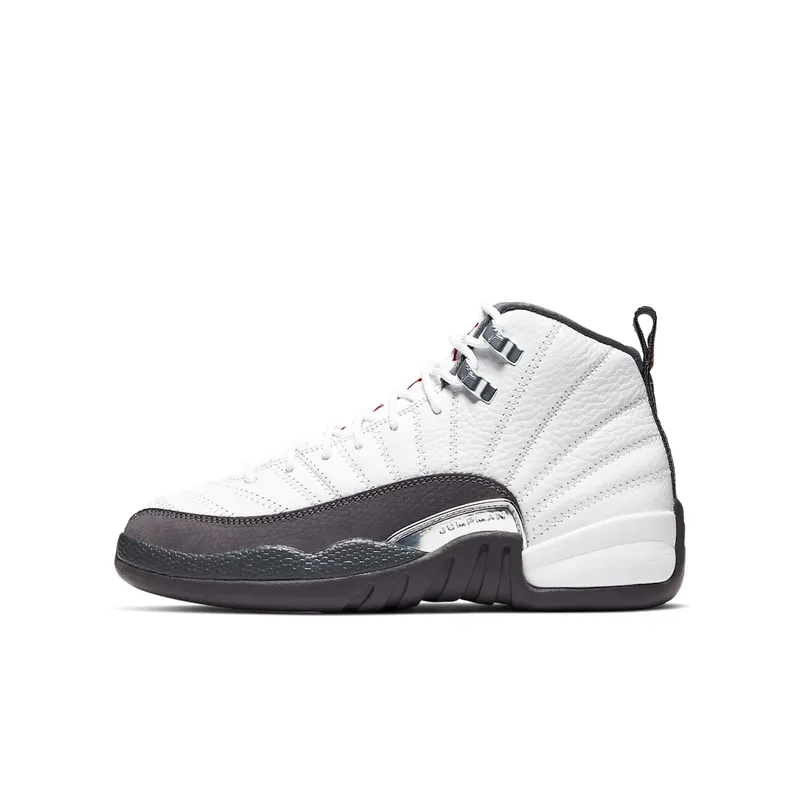 Jordan 12 Retro White Dark Grey (GS) White/Dark Grey-Gym Red (153265-160)