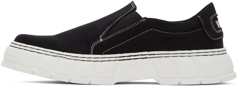 Virón SSENSE Exclusive Black Recycled Canvas 1984 Slip-On (1984-04-C-910)
