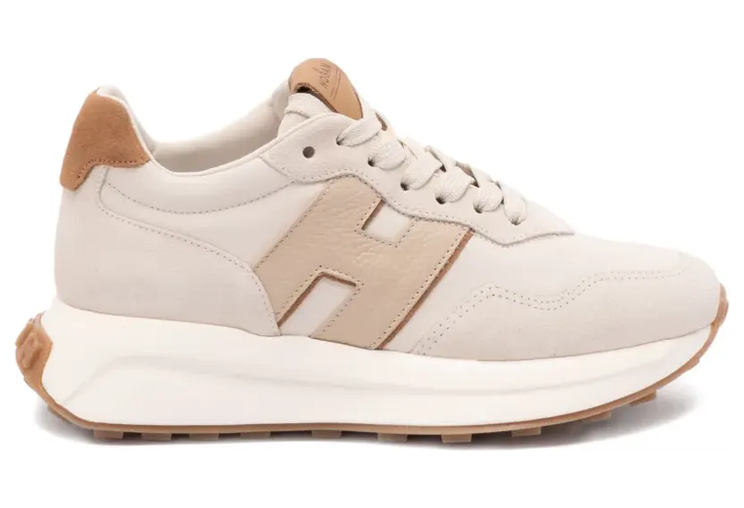 Hogan H641 sneakers met logodetail – Beige (HXW6410EH41UXO)