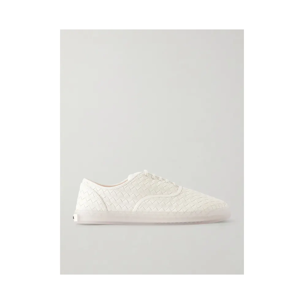 Bottega Veneta Intrecciato Leather Sneakers White (867848V2ED0)