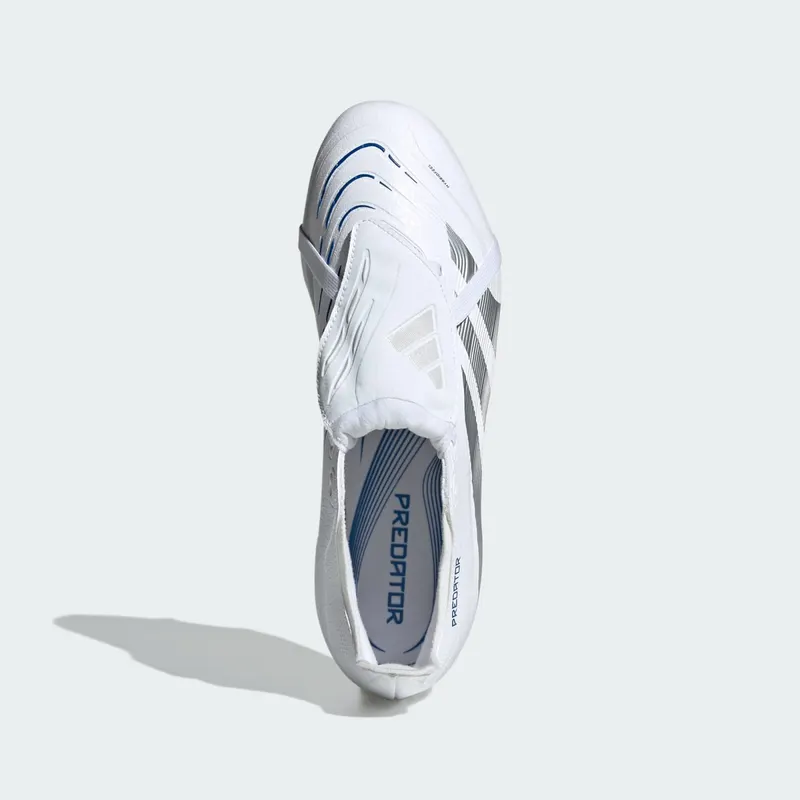 adidas Predator League Fold-Over Tongue FG/MG Cloud White Silver Metallic Bright Royal (ID1321)